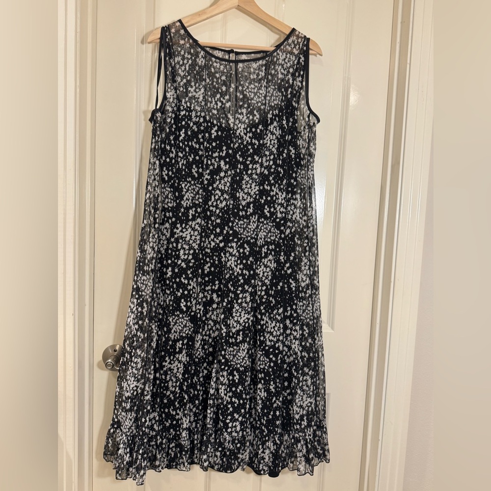 Elegant Black and White Floral Dress